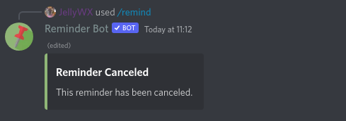 Reminder deleted